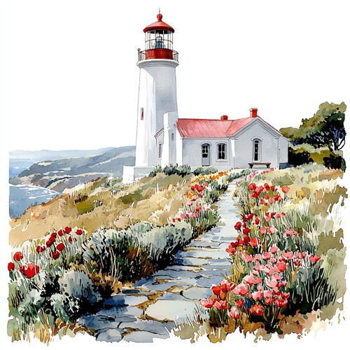 Wandbild leuchtturm landschaft - wandbild,