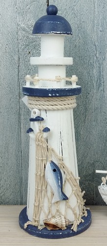 Deko holz leuchtturm fisch - deko,