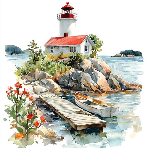 Wandbild leuchtturm landschaft - wandbild,