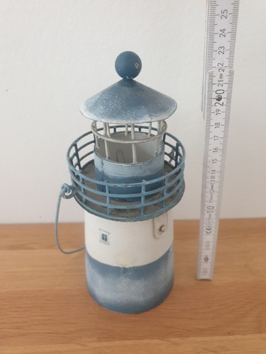 Deko leuchtturm metall - deko, blau