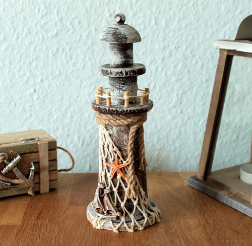 Leuchtturm holz shabby - 22,