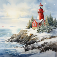 Wandbild Leuchtturm Meer