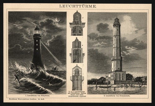 Druck 1896 leuchtturm - -,