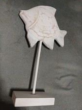 Holz Fisch weiss,Deko ,31 cm