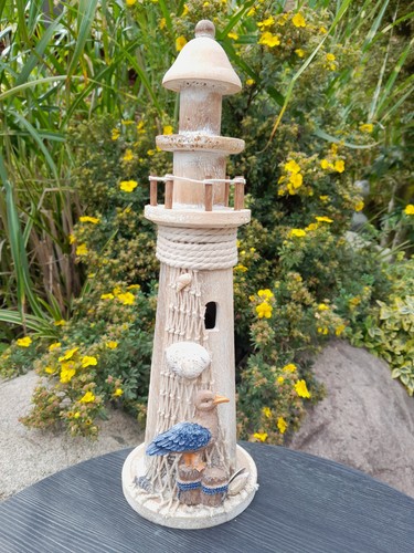 5cm leuchtturm holz möwe - leuchtturm,