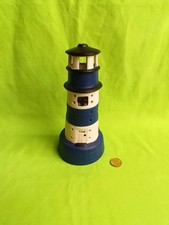 Windlicht Leuchtturm blau