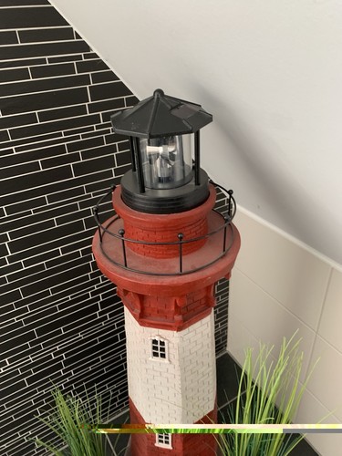 Deko leuchtturm rot weiß xxl - rot/weiß,