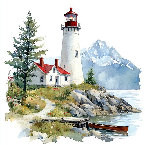 Wandbild leuchtturm landschaft - wandbild,