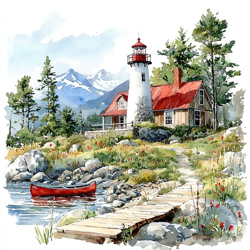 Wandbild leuchtturm landschaft - leuchtturm,