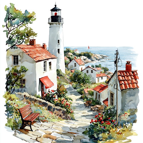 Wandbild leuchtturm landschaft - leuchtturm,